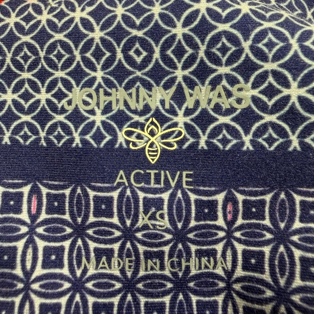 Johnny Was Active Patchwork Floral Leggings XS Blue Activewear NWOT - Picture 2 of 11